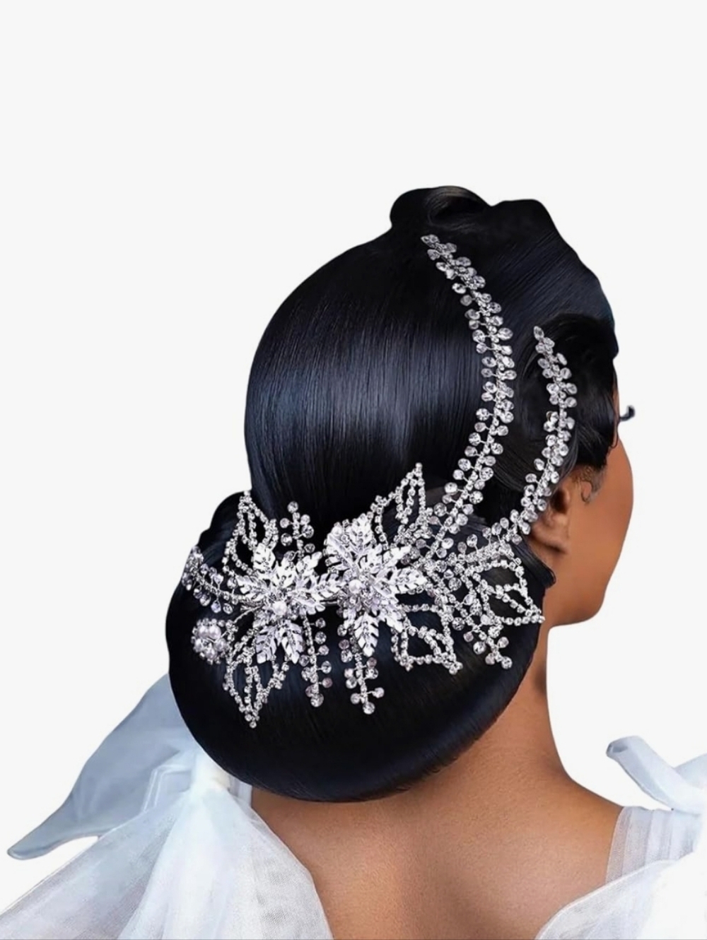 Crystal Hair Clip Silver Headpiece